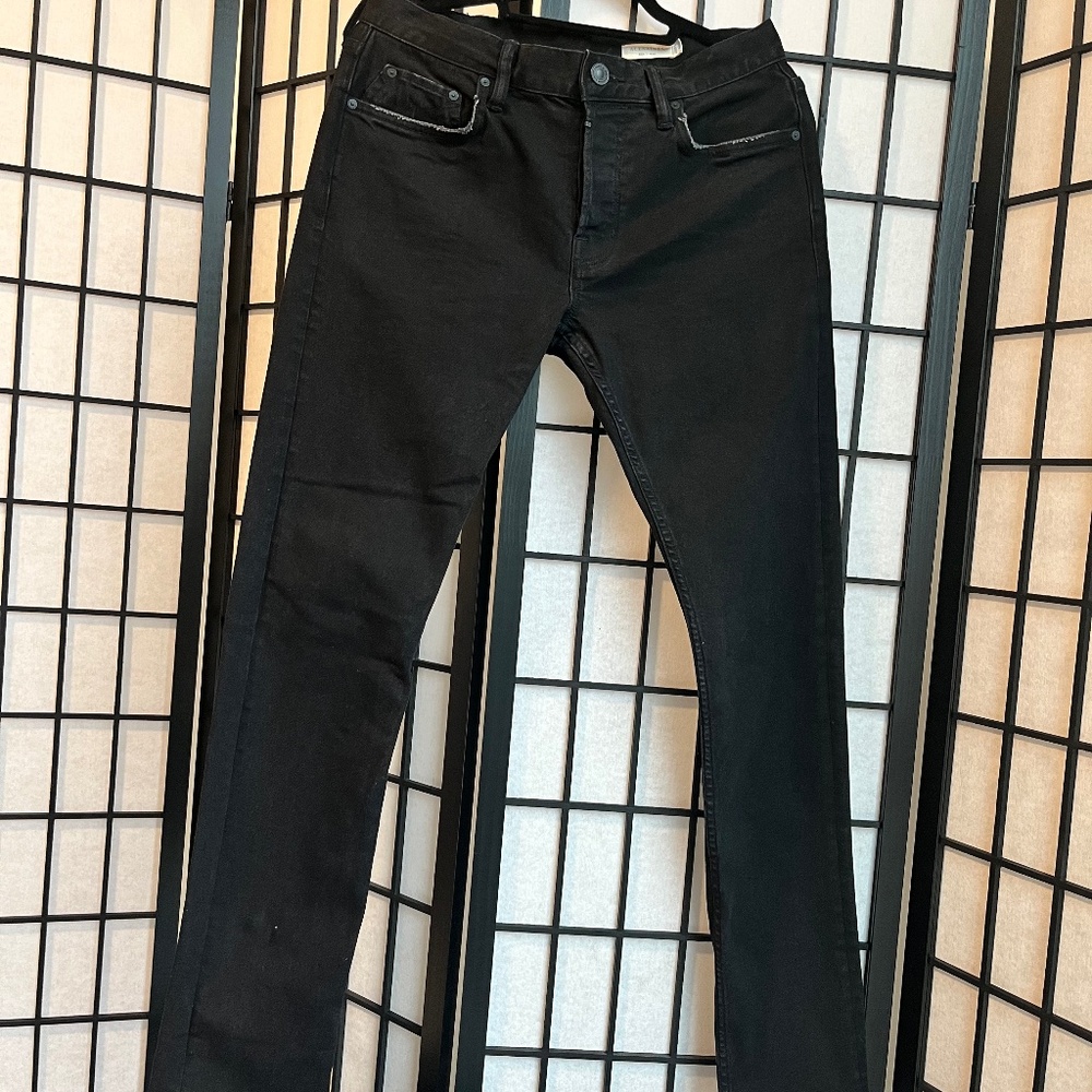 Allsaints Rex Black Distressed Skinny Denim / Size 30